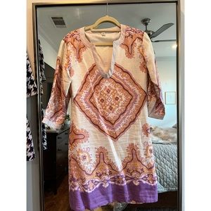 J Crew linen tunic dress, lined, EUC, size 0